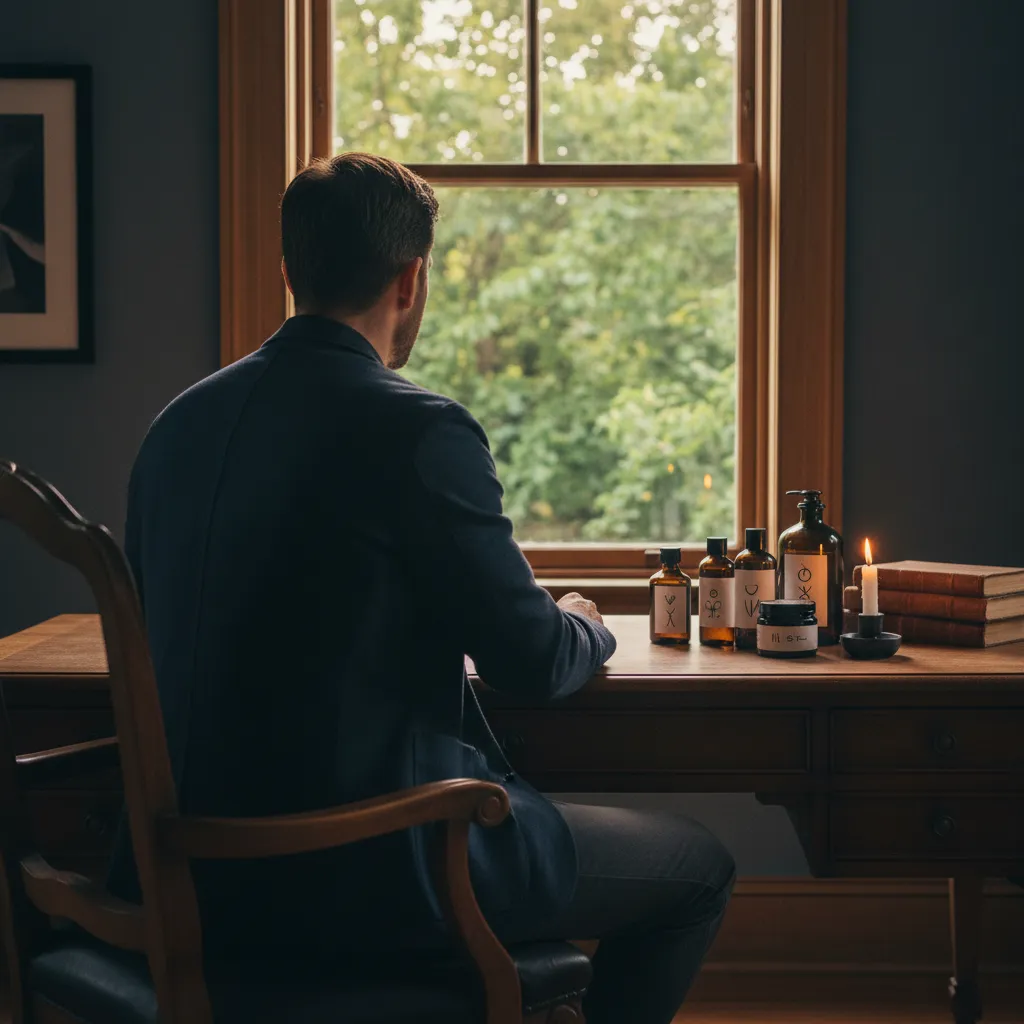 Welzijn mannen na de 50 dagelijkse routine - man in studeerkamer